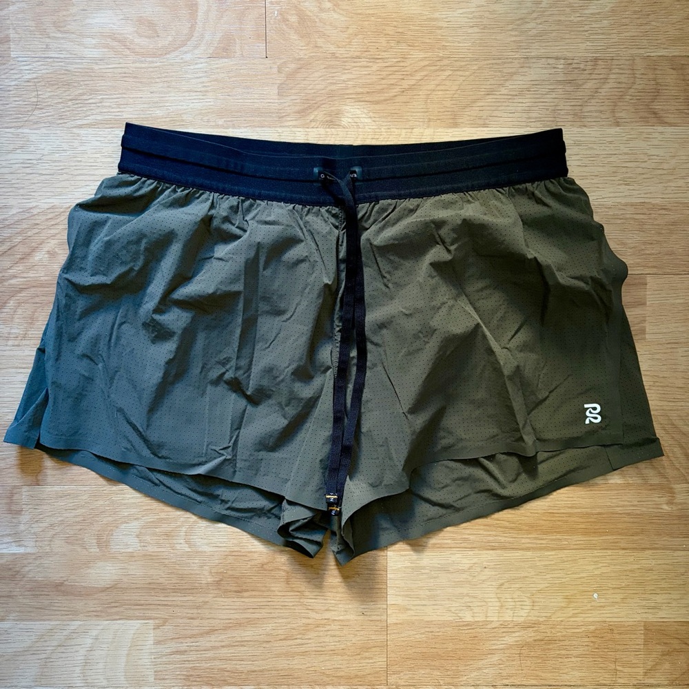 BANDIT Running Vento Mens 3” Splitty Shorts Lined Olive Green Large